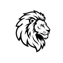Fototapeta premium line art logo mascot illustration of a lion