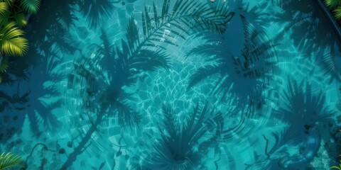  Emerald Oasis Abstract Poolscape with Swirling Blue and Green Hues, Mimicking Exotic Underwater Currents A Dynamic Art Piece