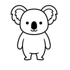 Obraz premium line art logo mascot illustration of a koala