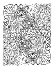 Zentangle Coloring Pages for Adults. 
