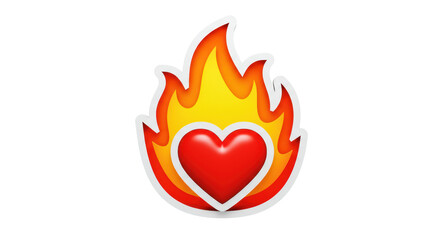 Isolated Heart with Fire