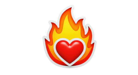 Isolated Heart with Fire