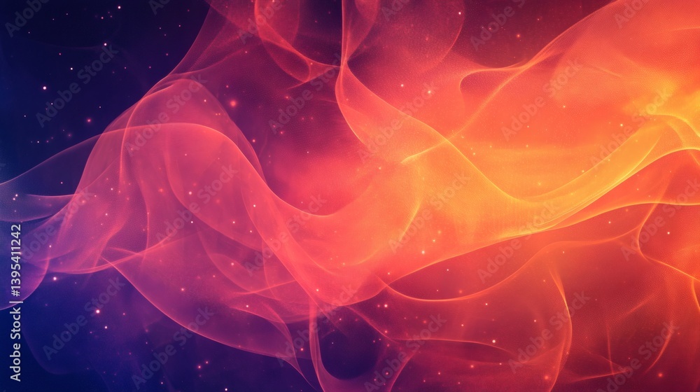 Sticker a vibrant abstract display of flowing, fiery, translucent patterns.