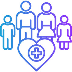 Fototapeta premium Family Health line gradient icon