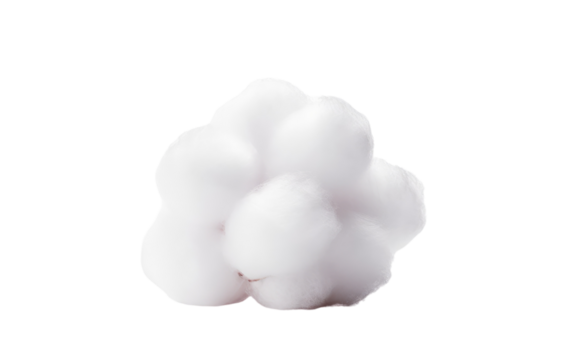 Fluffy white cotton cloud against black background soft texture studio shot minimalist aesthetic clean and simple pure