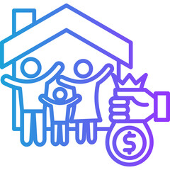 Family Finances line gradient icon