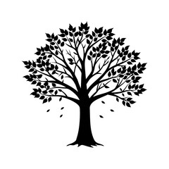 Fall Tree Silhouette vector illustration