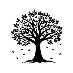 Obraz premium Fall Tree Silhouette vector illustration