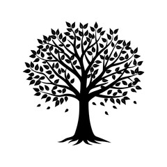 Fall Tree Silhouette vector illustration