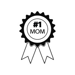 Mother's Day Award Ribbon with Heart and Elegant Calligraphy – Vector Design
