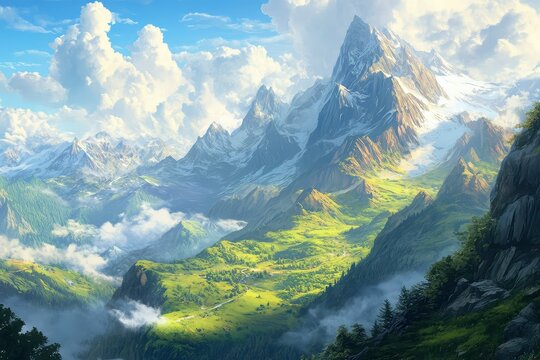 very beautiful charming mountins