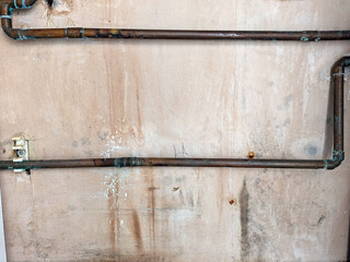 Old Copper Kitchen Bathroom Pipes in back condition house renovation DIY Project