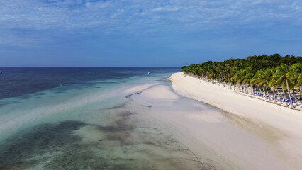 Aerial view of beautiful tropical sandy beach
