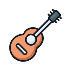 Acoustic Guitar with Sound Hole Icon Design