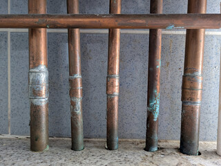 Old Copper Kitchen Bathroom Pipes in back condition house renovation DIY Project
