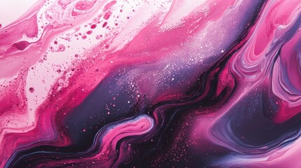 Obraz premium A vibrant abstract painting of swirling pink and purple hues.