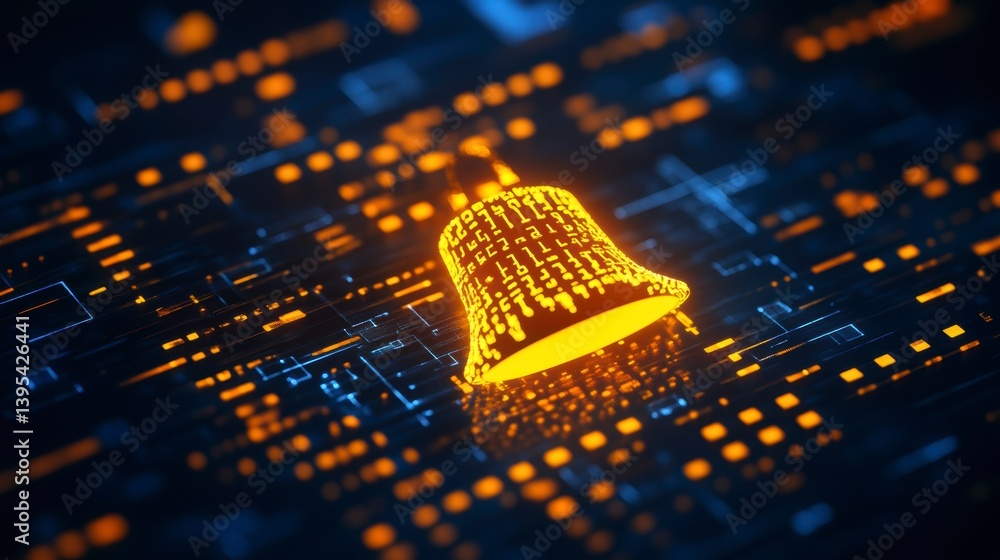 Poster digital bell notification on circuit board.