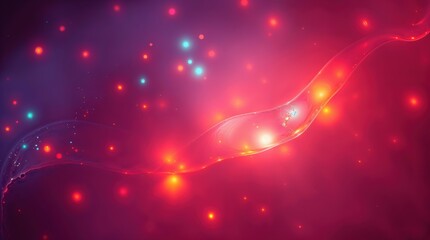 Cosmic Nebula Light: Vibrant Glowing Particles in Surreal Space, Abstract Universe Background