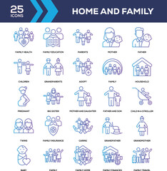 Line Gradient - Home and Family Icon Collection