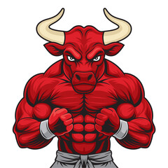 bull mascot vector illustration muscular bull design