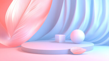 3D rendering e-commerce product booth background