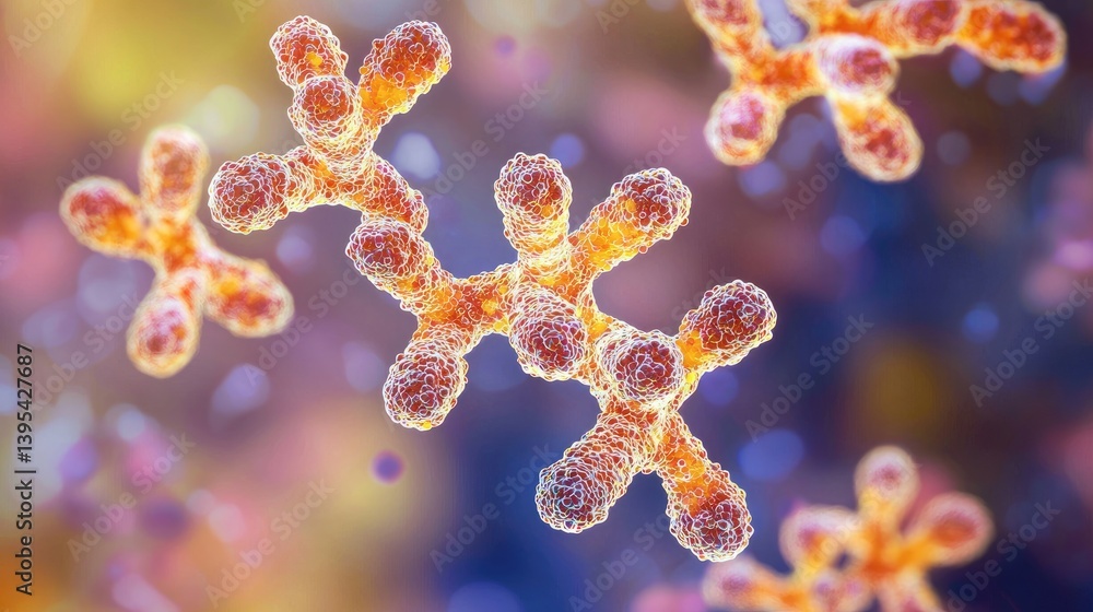 Aufkleber a colorful microscopic view of molecular structures, showcasing intricate patterns and vibrant color