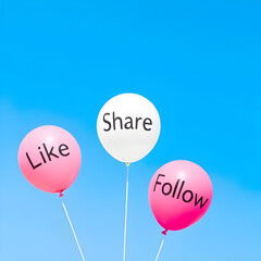 like share follow concept