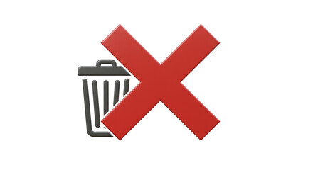 Isolated remove recycle bin icon