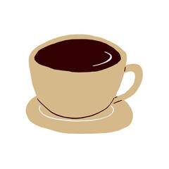 手描きのコーヒーカップベクターイラスト