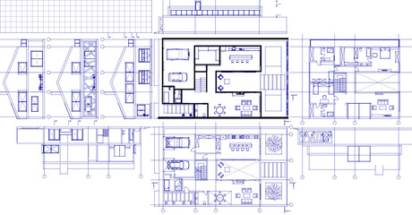 house project architectural sketch 3d	

