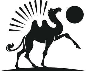 Black vector of a camel animal silhouette