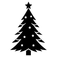 Obraz premium Christmas tree silhouette vector on white background