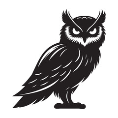 Obraz premium Midnight Owl in Flight Silhouette