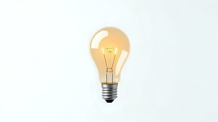 A single light bulb isolated on a pure white background, symbolizing bright ideas, innovation, and clarity while showcasing its simple design, glowing potential, and timeless connection to creativity