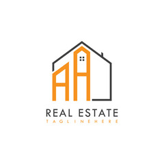 initial monogram logo for real estate With home shape creative design.
