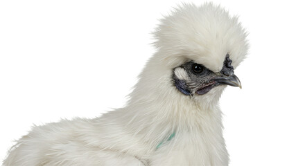 Isolated Silkie Chicken Head