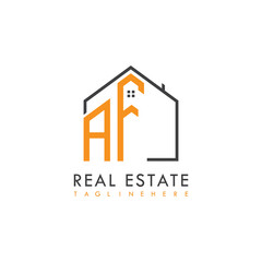 initial monogram logo for real estate With home shape creative design.
