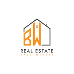 initial monogram logo for real estate With home shape creative design.
