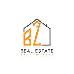initial monogram logo for real estate With home shape creative design.

