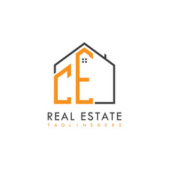initial monogram logo for real estate With home shape creative design.
