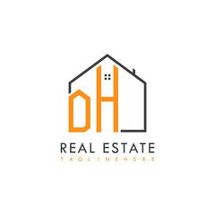 initial monogram logo for real estate With home shape creative design.
