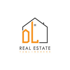 initial monogram logo for real estate With home shape creative design.
