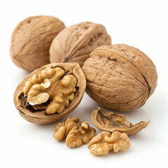 Walnut nuts isolated on white background