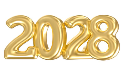 Happy New Year Number Gold 3D