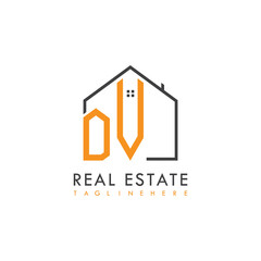 initial monogram logo for real estate With home shape creative design.
