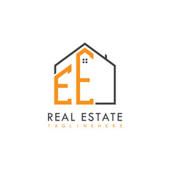 initial monogram logo for real estate With home shape creative design.
