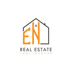 initial monogram logo for real estate With home shape creative design.
