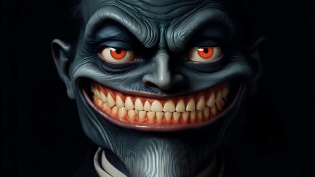 Evil grinning monster halloween nightmare 