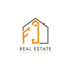 initial monogram logo for real estate With home shape creative design.
