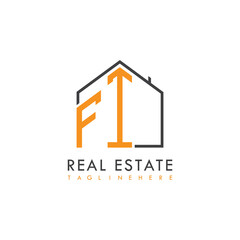 initial monogram logo for real estate With home shape creative design.
